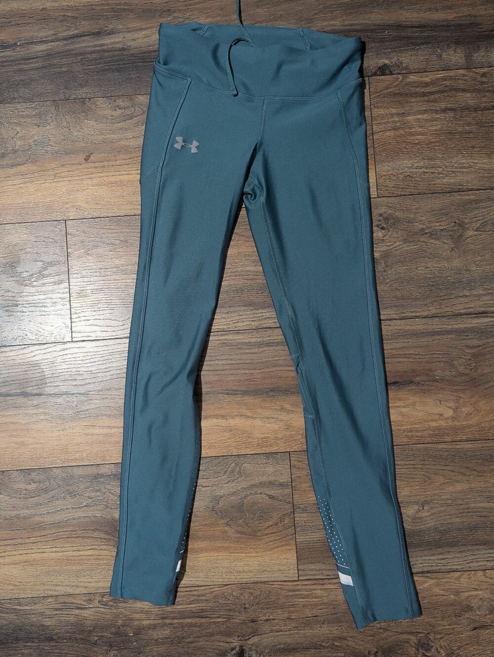 Under Armour Teal Athletic Leggings with Reflective Details